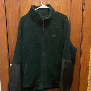 Filson Dark Green Fleece Jacket with Black Trim